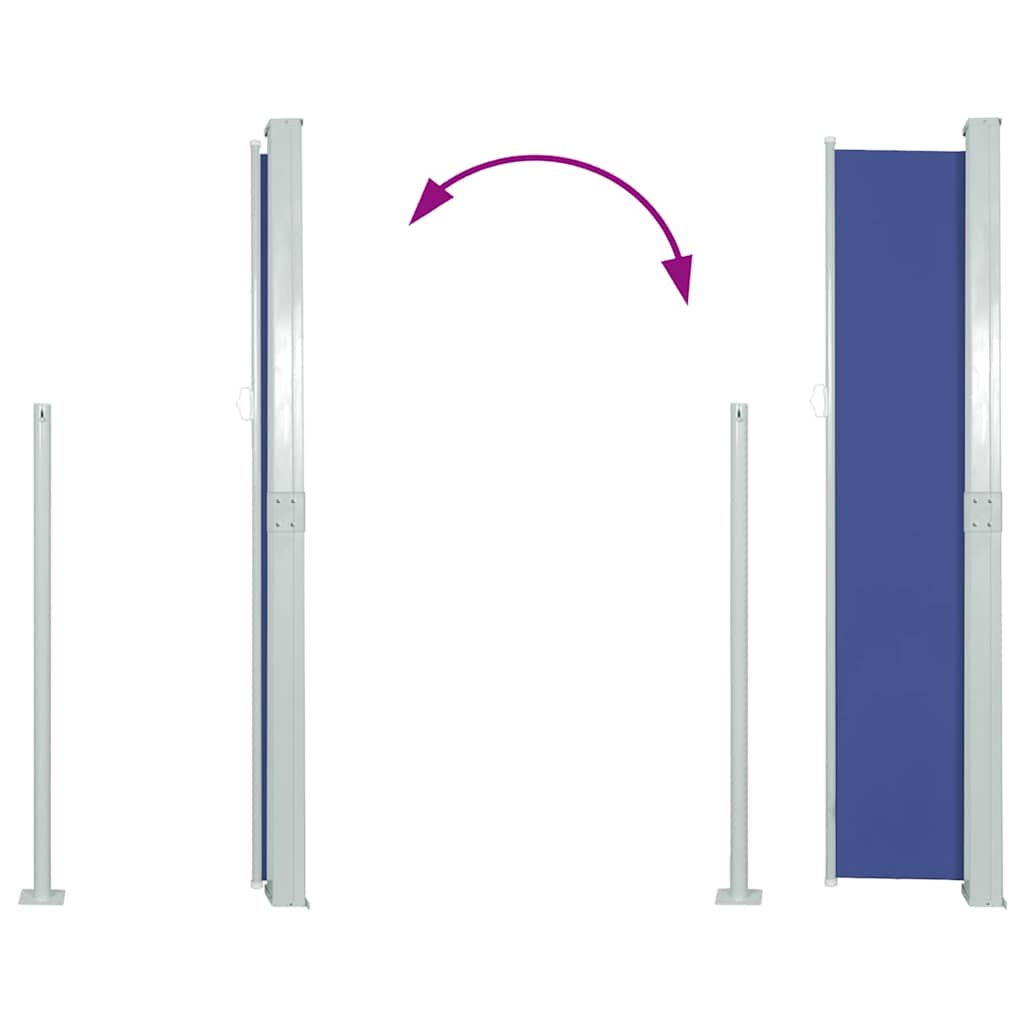 Ausziehbare Seitenmarkise 160x500 cm Blau