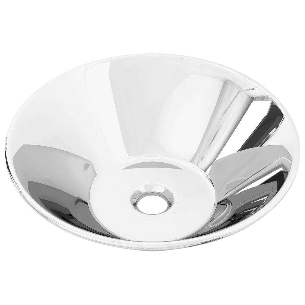 Waschbecken 42 x 14 cm Keramik Silbern
