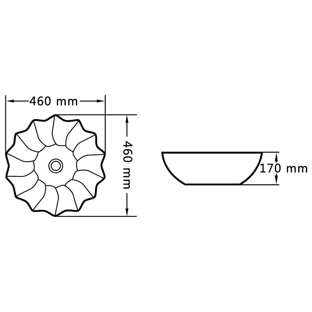 Waschbecken 46 x 17 cm Keramik Weiß