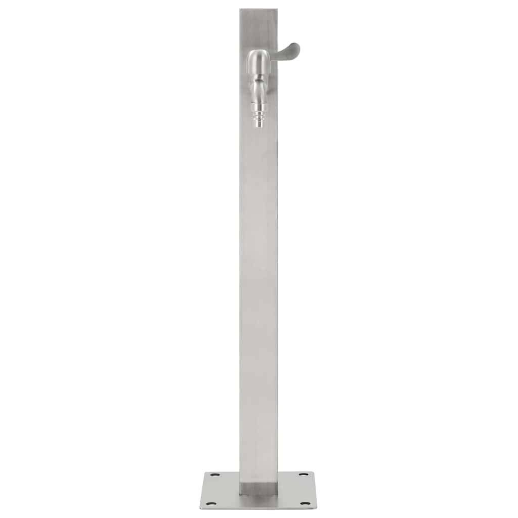 Garten-Wassersäule Edelstahl Quadratisch 65 cm