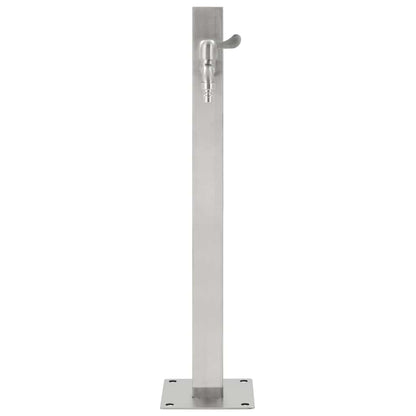 Garten-Wassersäule Edelstahl Quadratisch 65 cm