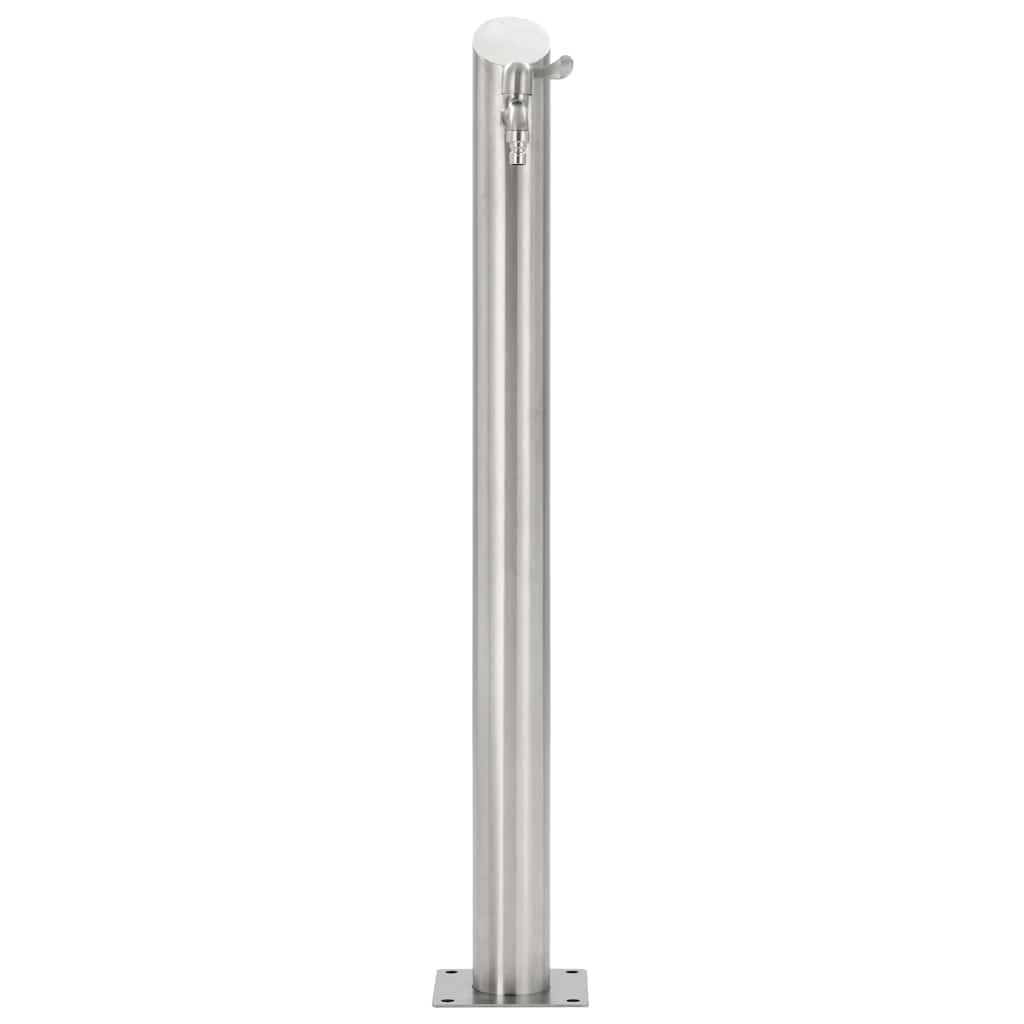 Garten-Wassersäule Edelstahl Rund 95 cm