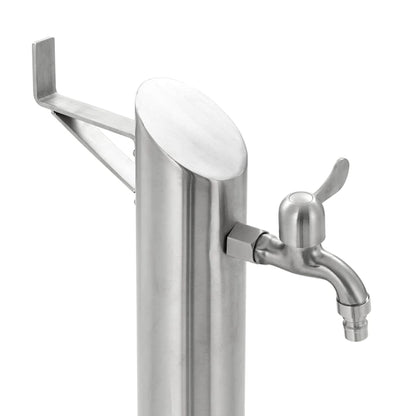 Garten-Wassersäule Edelstahl Rund 95 cm