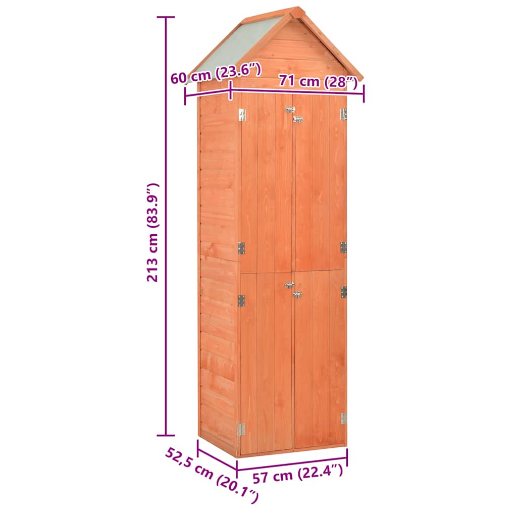 Garten-Geräteschuppen 71x60x213 cm Holz