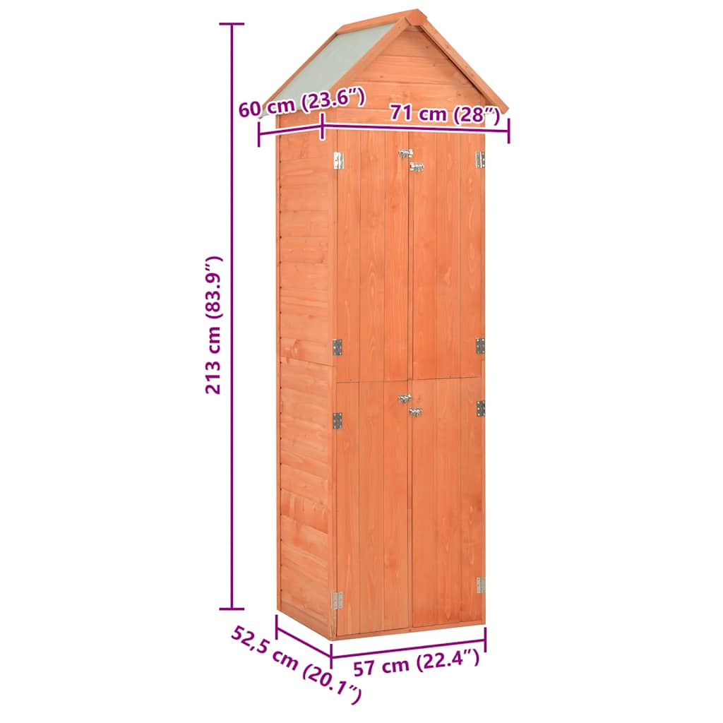 Garten-Geräteschuppen 71x60x213 cm Holz