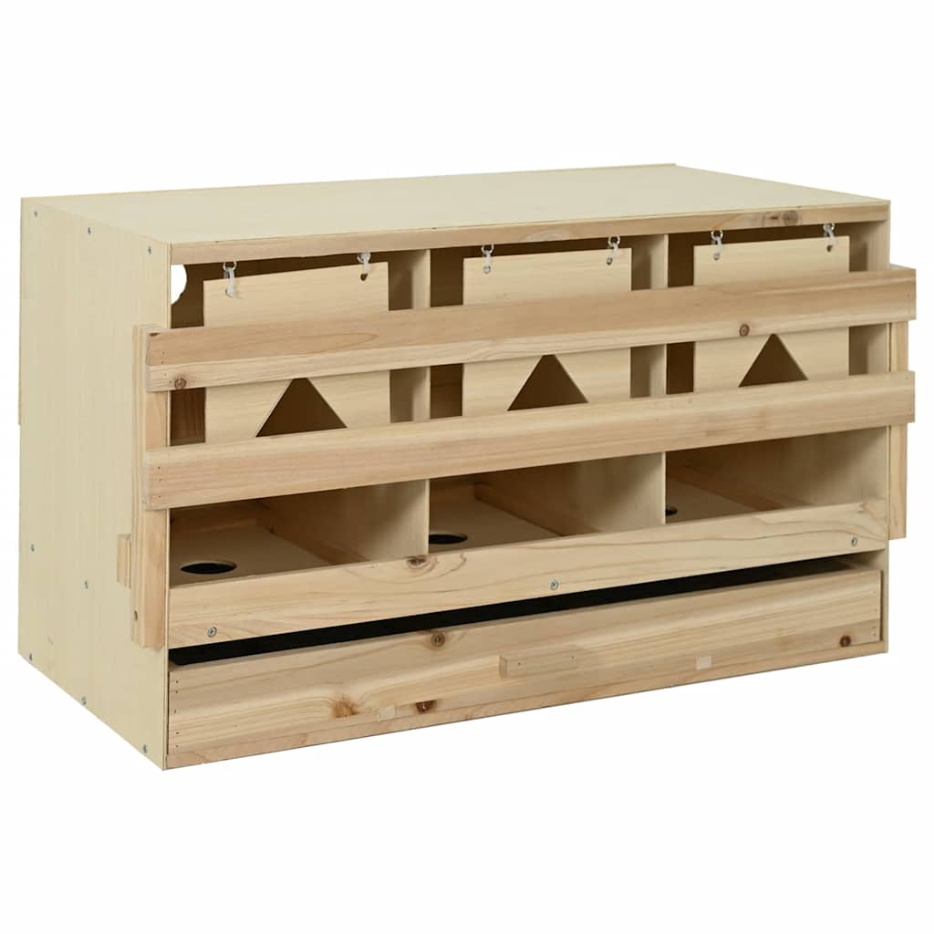 Legenest für Hühner 3 Fächer 96x40x45 cm Massivholz Kiefer