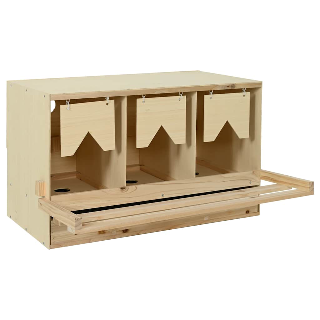 Legenest für Hühner 3 Fächer 96x40x45 cm Massivholz Kiefer