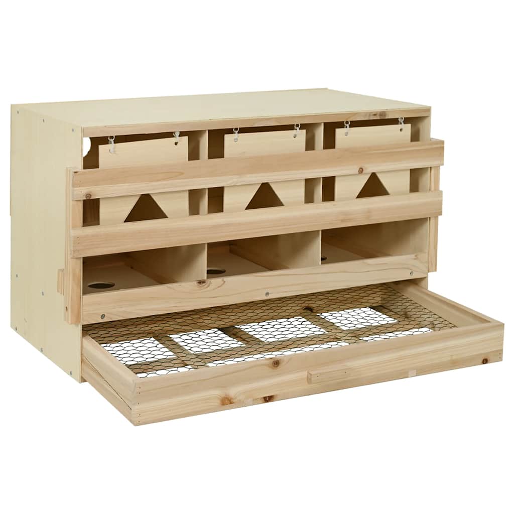 Legenest für Hühner 3 Fächer 96x40x45 cm Massivholz Kiefer