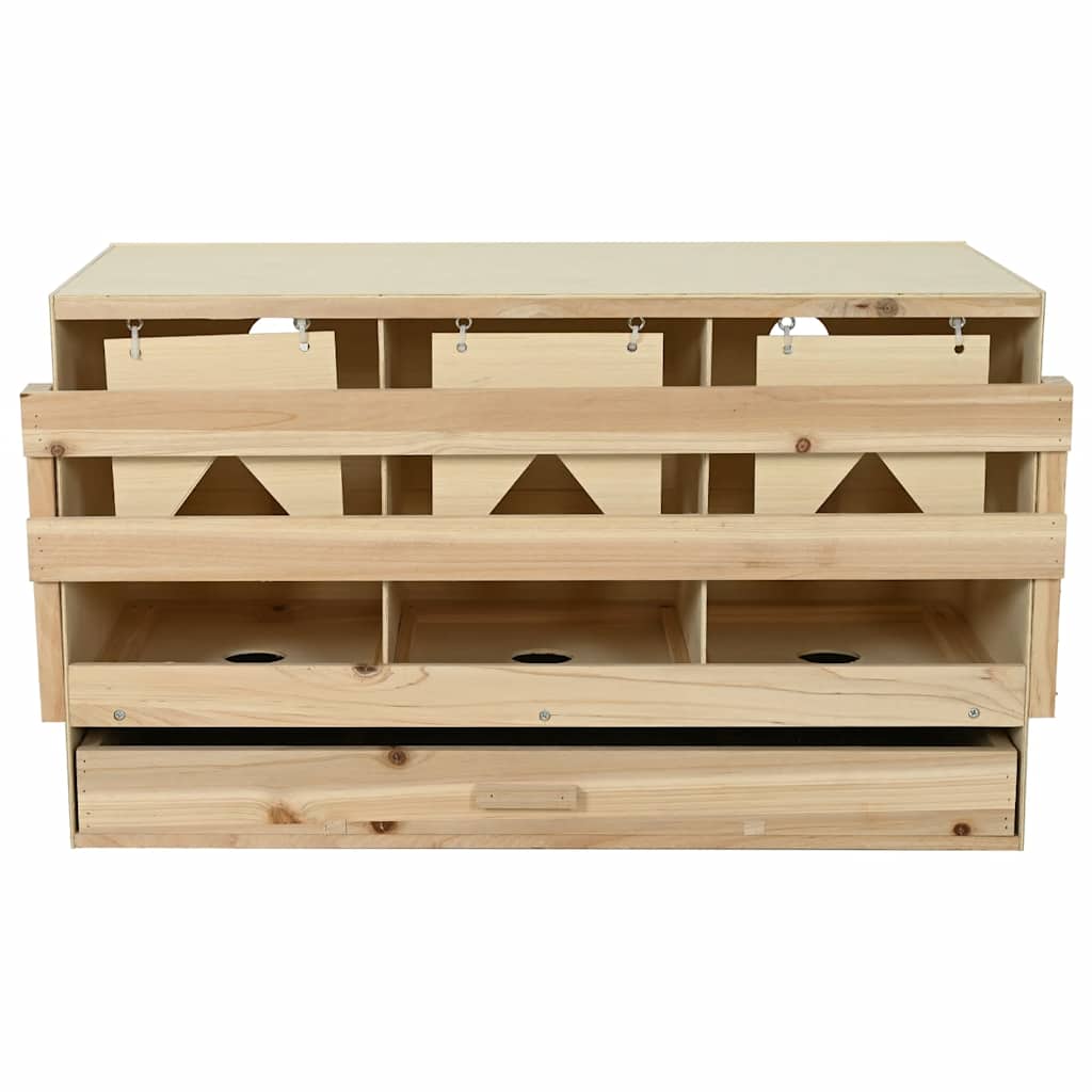 Legenest für Hühner 3 Fächer 96x40x45 cm Massivholz Kiefer