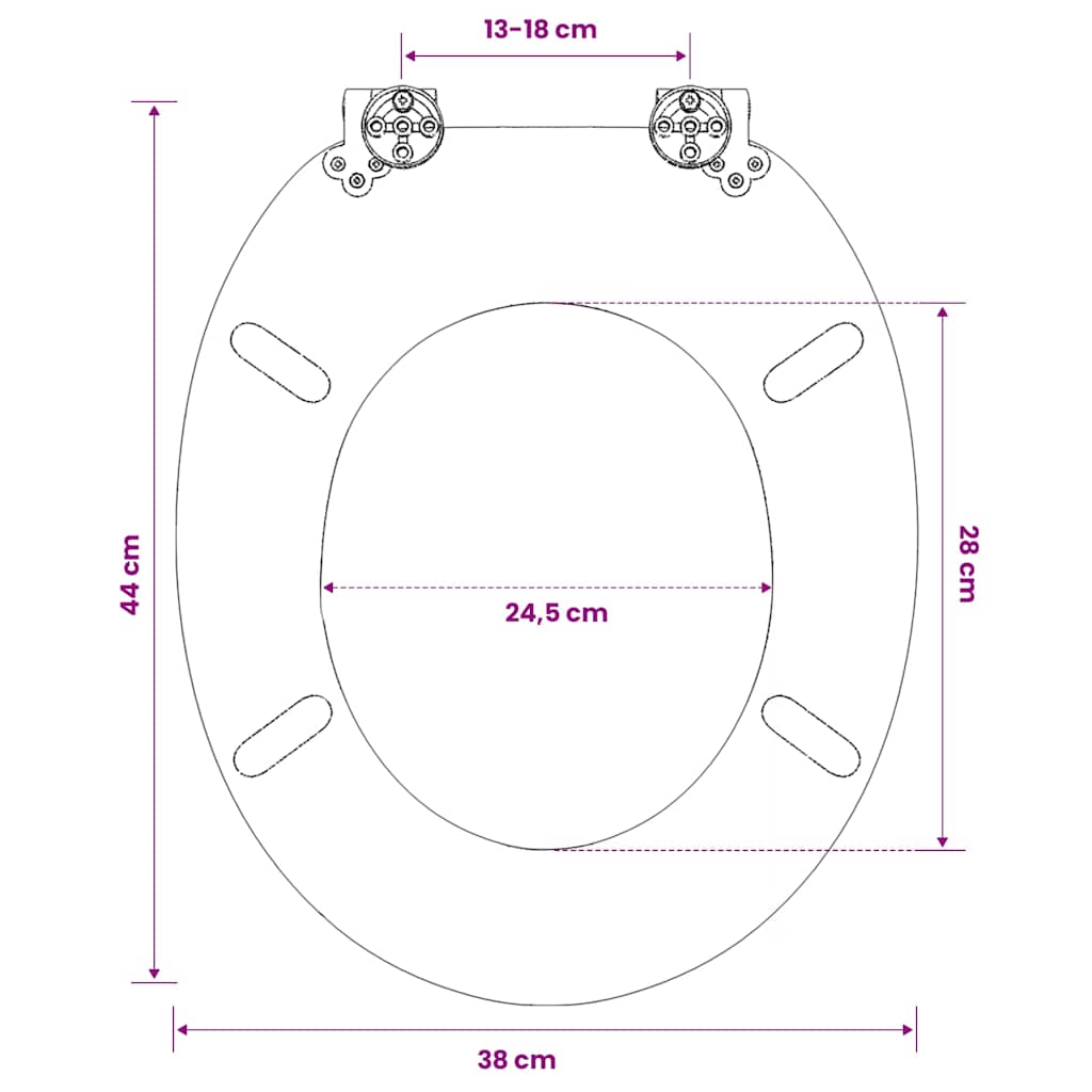 Toilettensitz mit Deckel MDF Bambus-Design