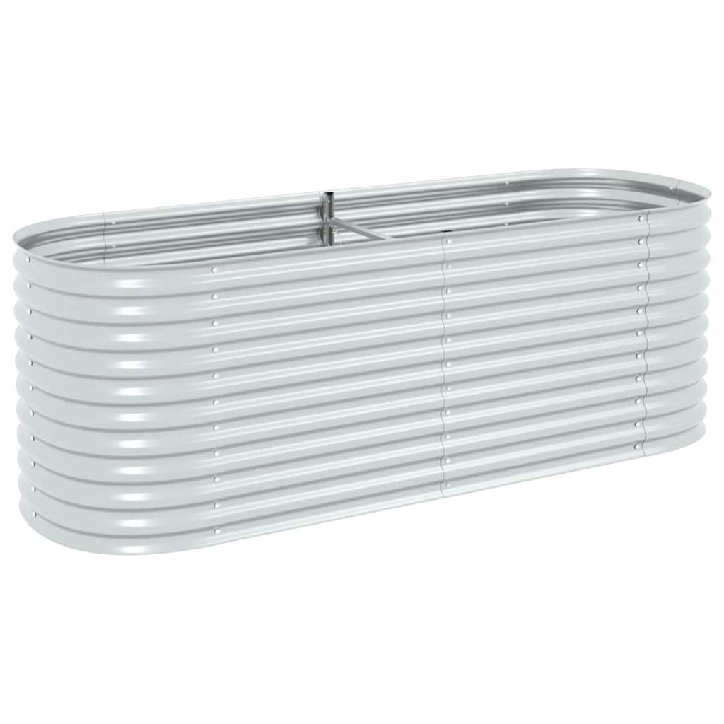 Garden Raised Bed 240 x 80 x 81 cm Galvanized Steel Silver