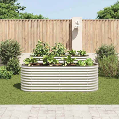Garten-Hochbeet 240 x 80 x 81 cm Verzinkter Stahl Silbern