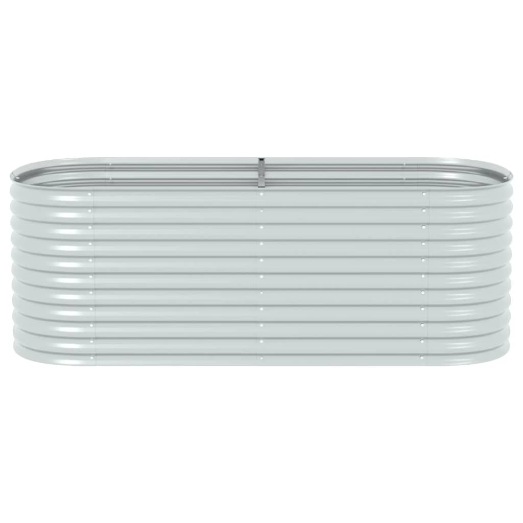 Garden Raised Bed 240 x 80 x 81 cm Galvanized Steel Silver
