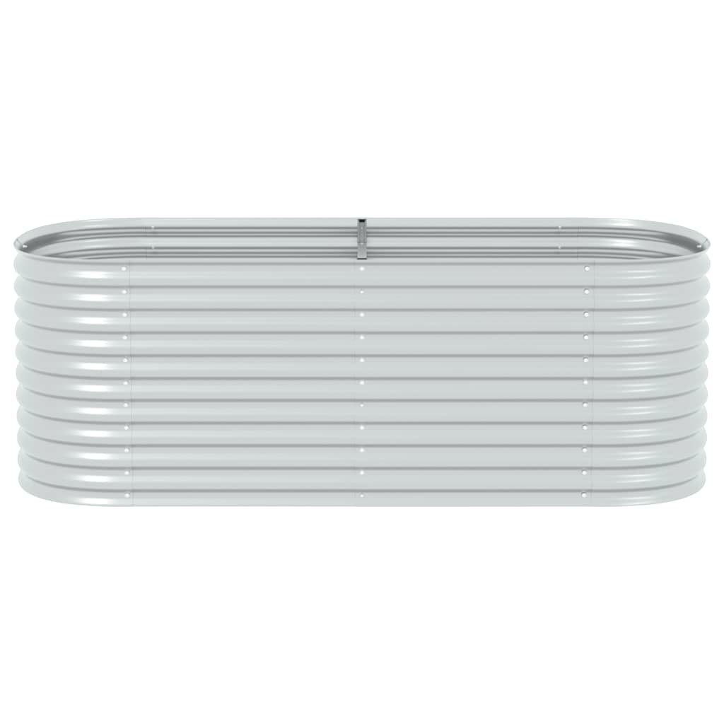 Garden Raised Bed 240 x 80 x 81 cm Galvanized Steel Silver