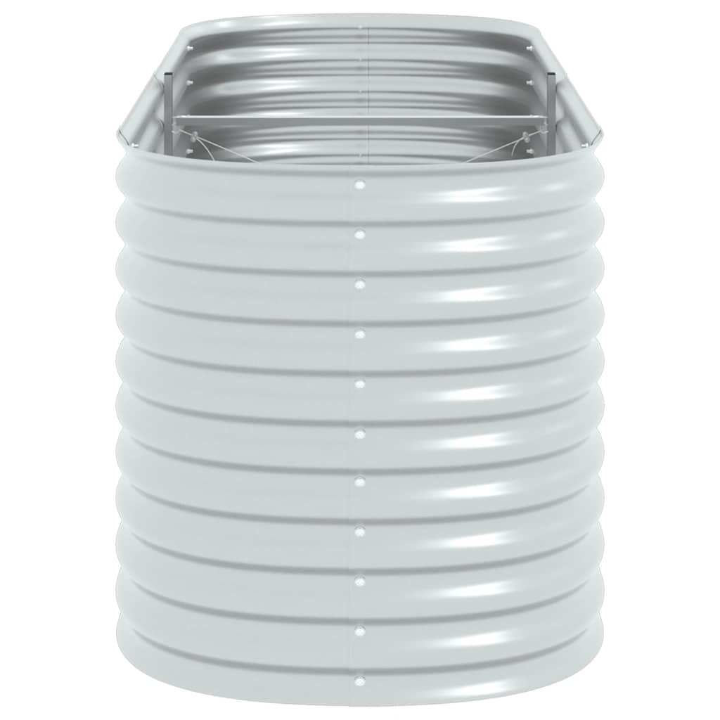 Garden Raised Bed 240 x 80 x 81 cm Galvanized Steel Silver
