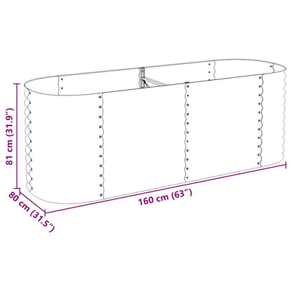 Garten-Hochbeet 240 x 80 x 81 cm Verzinkter Stahl Silbern
