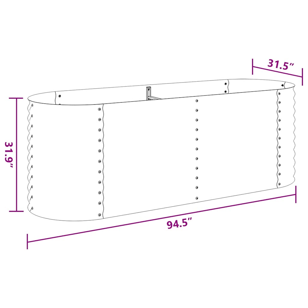 Garten-Hochbeet 240 x 80 x 81 cm Verzinkter Stahl Silbern