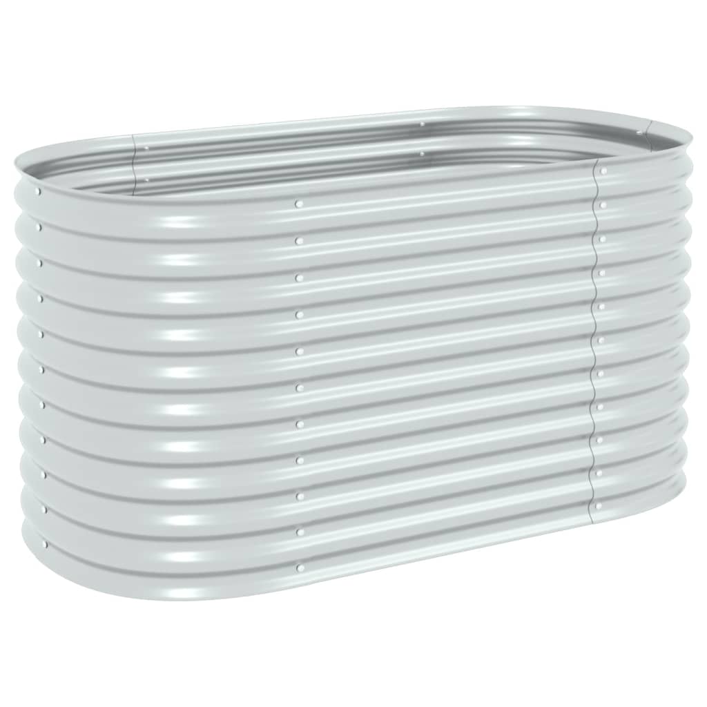 Plate-bande surélevée de jardin 160x80x81 cm acier galvanisé argent