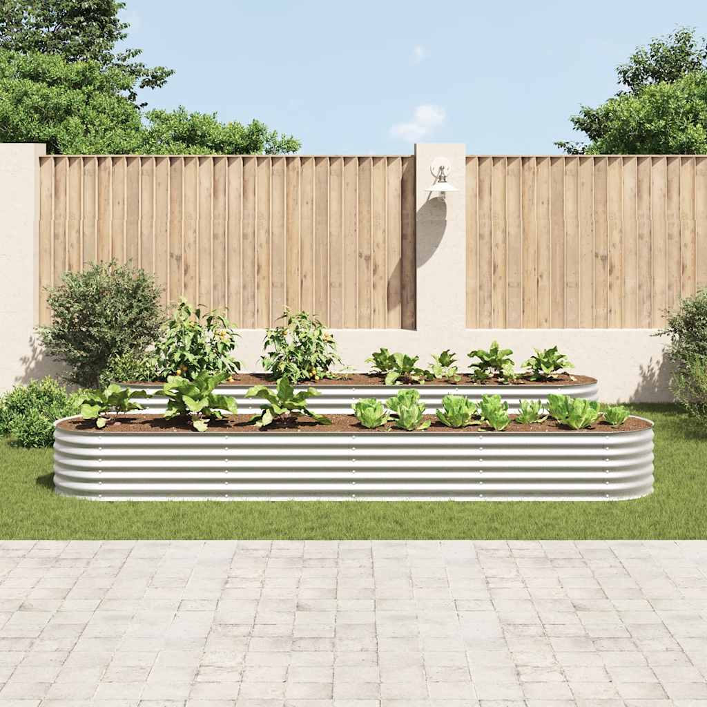Garten-Hochbeet 400 x 80 x 44 cm Verzinkter Stahl Silbern