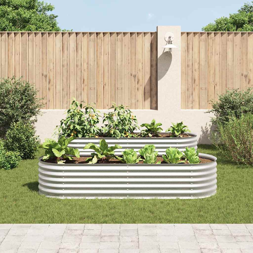 Garten-Hochbeet 240x80x44 cm Verzinkter Stahl Silbern