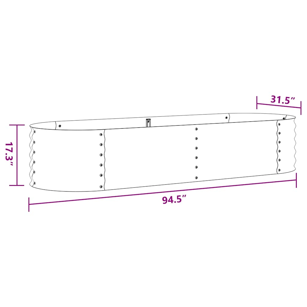 Garten-Hochbeet 240x80x44 cm Verzinkter Stahl Silbern