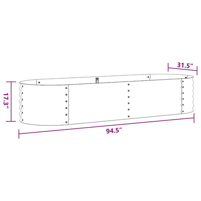 Garten-Hochbeet 240x80x44 cm Verzinkter Stahl Silbern