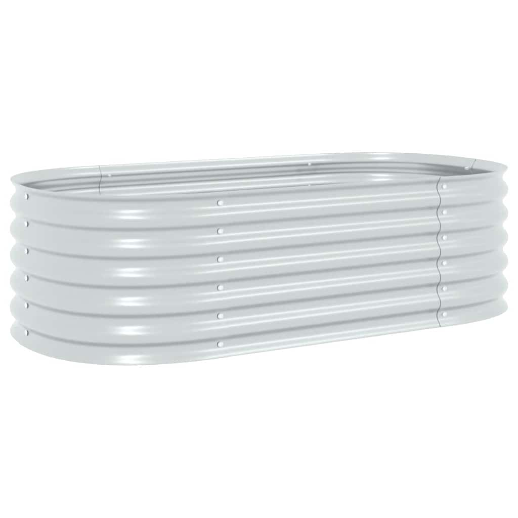 Plate-bande surélevée de jardin 160x80x44 cm acier galvanisé argent