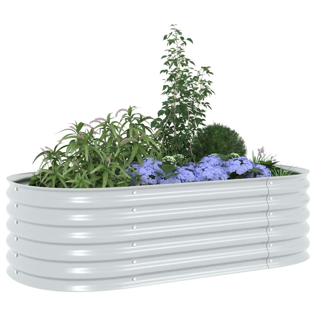 Plate-bande surélevée de jardin 160x80x44 cm acier galvanisé argent