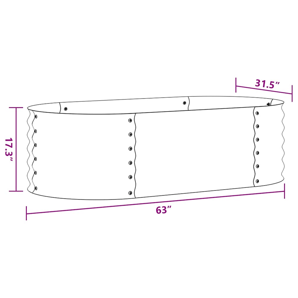 Garten-Hochbeet 160x80x44 cm Verzinkter Stahl Silbern