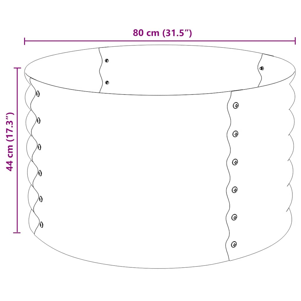 Garten-Hochbeet 80x80x44 cm Verzinkter Stahl Silbern