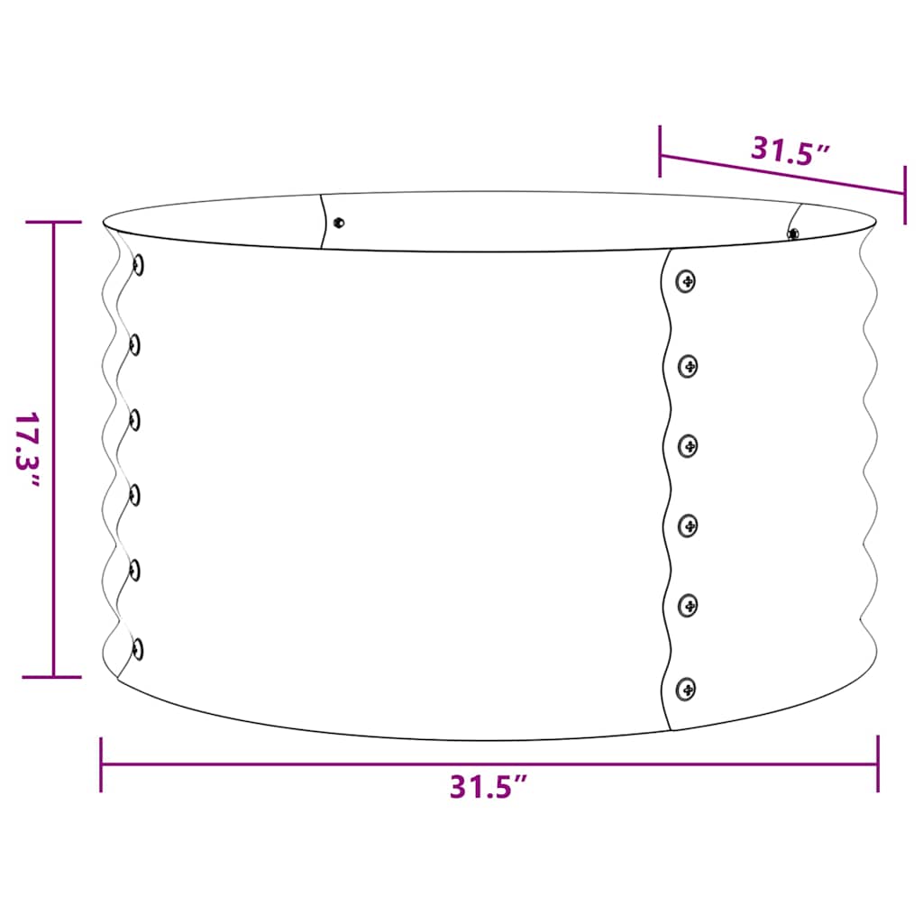 Garten-Hochbeet 80x80x44 cm Verzinkter Stahl Silbern