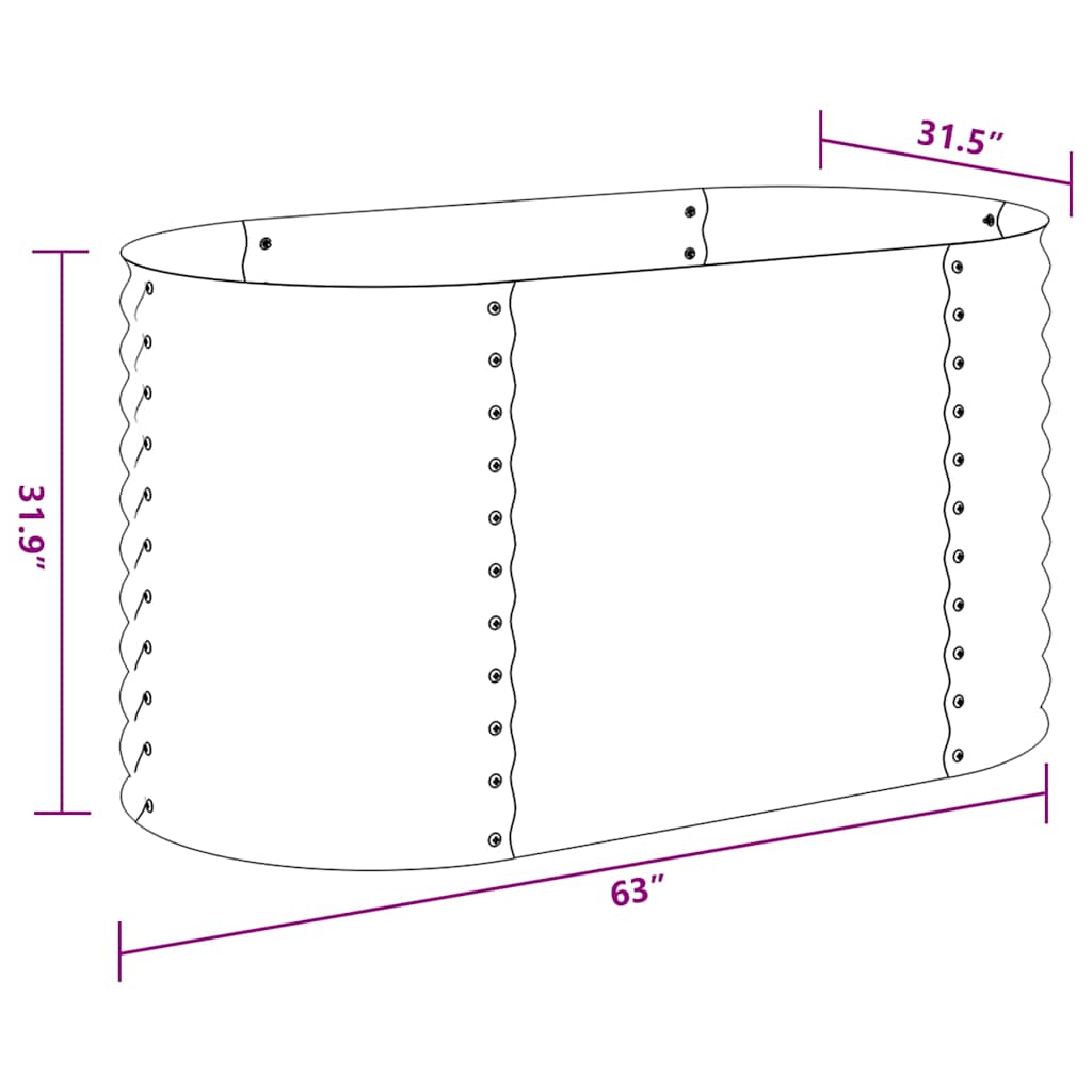 Garten-Hochbeet 160x80x81 cm Verzinkter Stahl Grau
