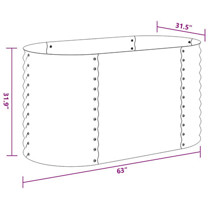 Garten-Hochbeet 160x80x81 cm Verzinkter Stahl Grau