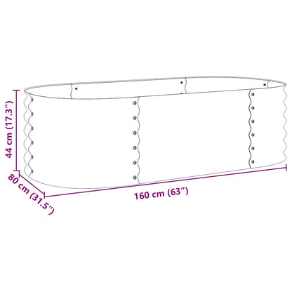 Garten-Hochbeet 160x80x44 cm Verzinkter Stahl Grau