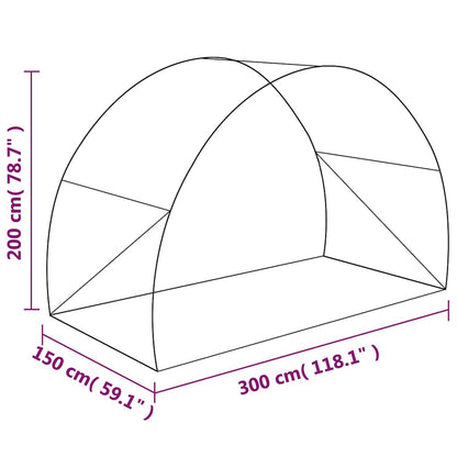 Gewächshaus 4,5 m² 300x150x200 cm