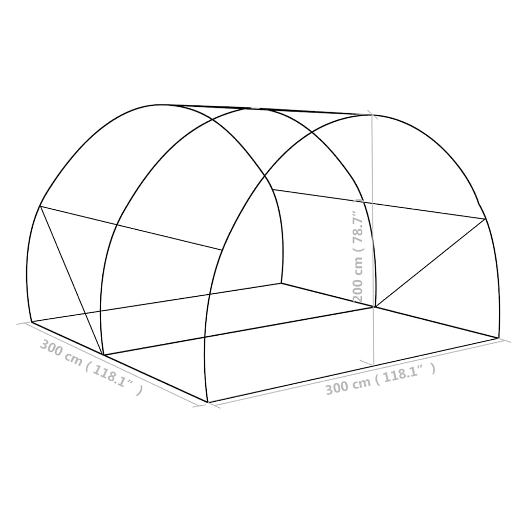 Gewächshaus 9m² 300x300x200 cm