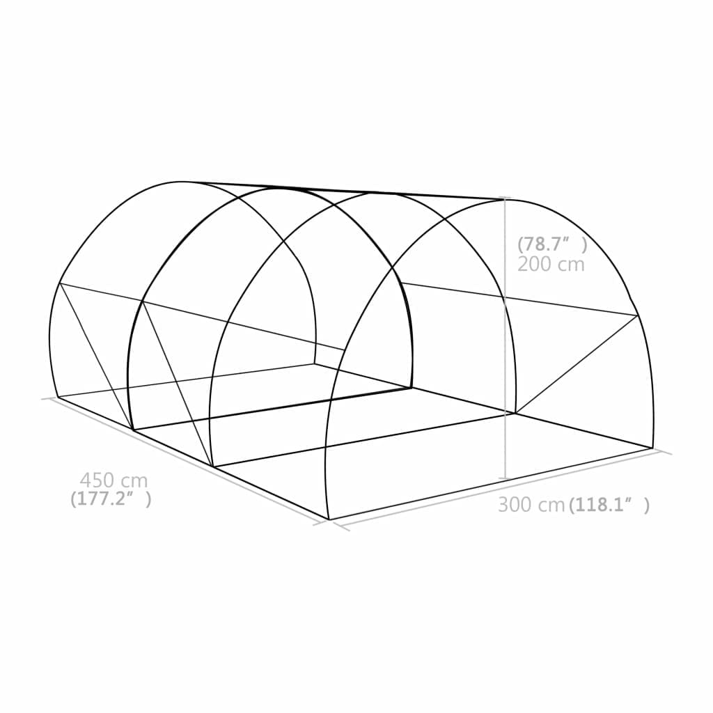 Serre 13,5m² 450x300x200 cm