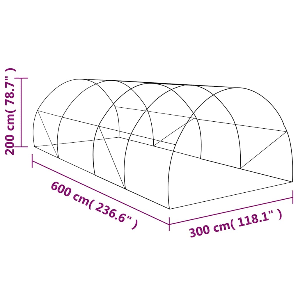 Gewächshaus 18m² 600x300x200 cm