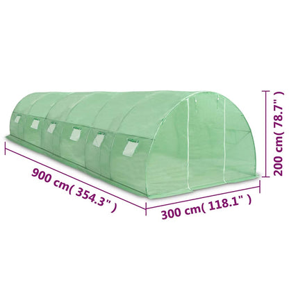 Gewächshaus 27m² 900x300x200 cm