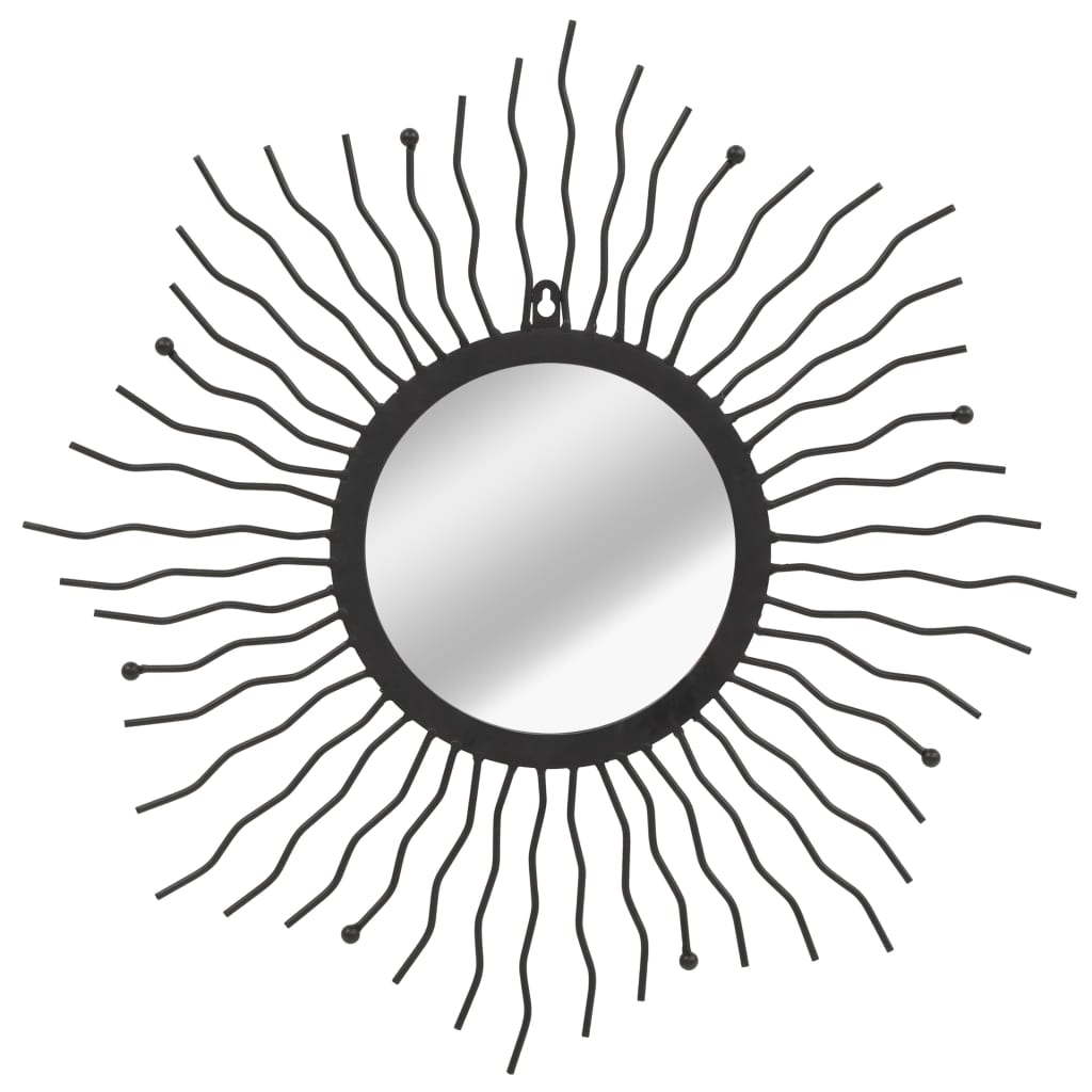 Garten-Wandspiegel Sonnenform 60 cm Schwarz