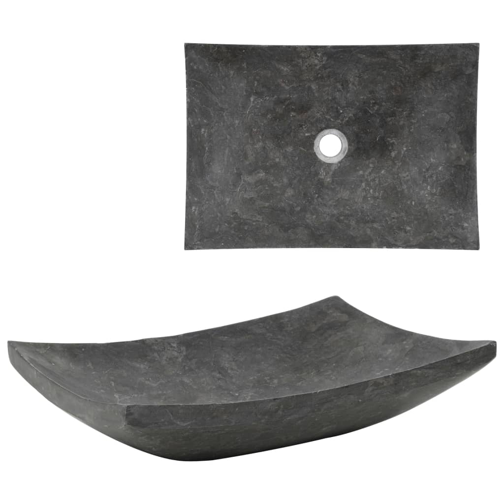 Waschbecken 50x35x12 cm Marmor Schwarz
