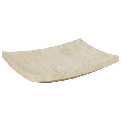 Waschbecken 50x35x12 cm Marmor Cremefarben
