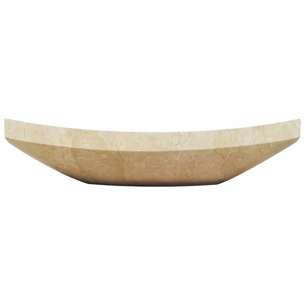 Waschbecken 50x35x12 cm Marmor Cremefarben
