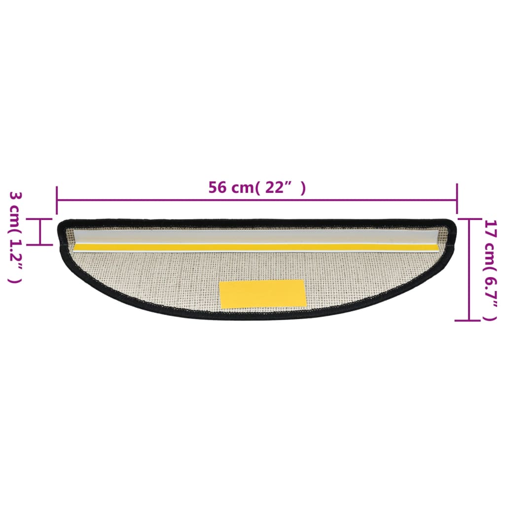 Stufenmatten 15 Stk. 56x17x3 cm Anthrazit Halbrund