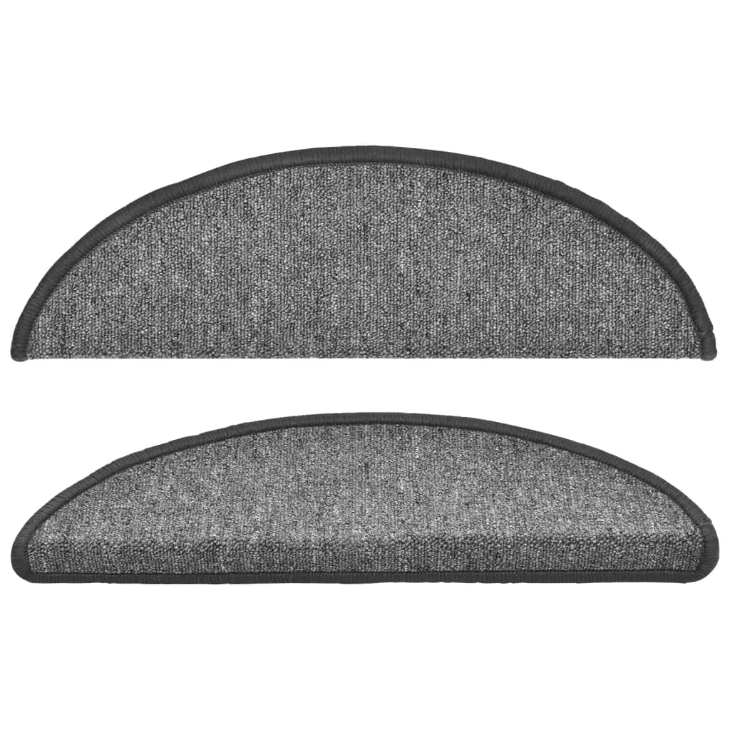 Stufenmatten 15 Stk. 56x17x3 cm Dunkelgrau Halbrund