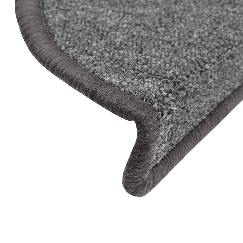 Stufenmatten 15 Stk. 56x17x3 cm Dunkelgrau Halbrund