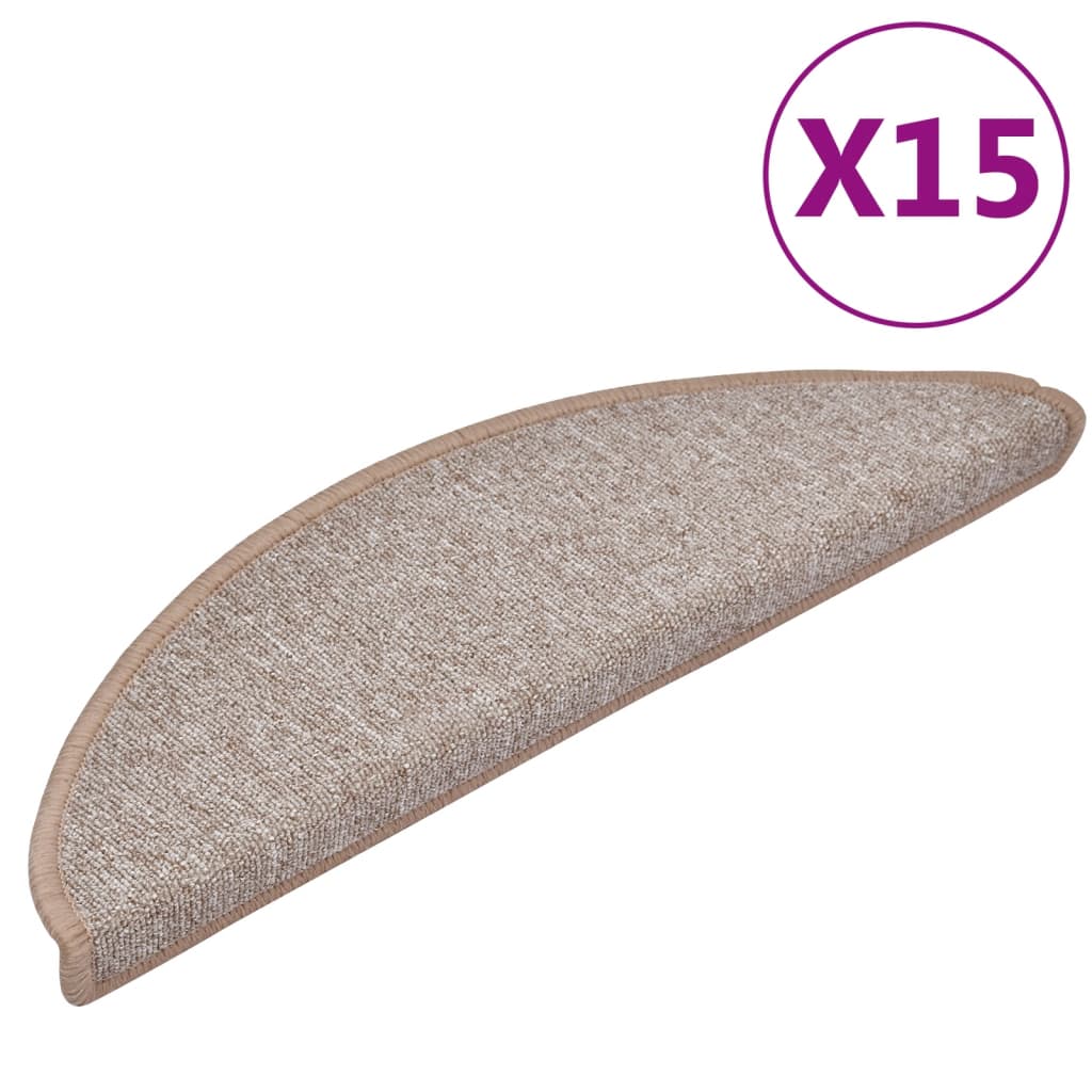 Stufenmatten 15 Stk. 56x17x3 cm Hellbraun Halbrund