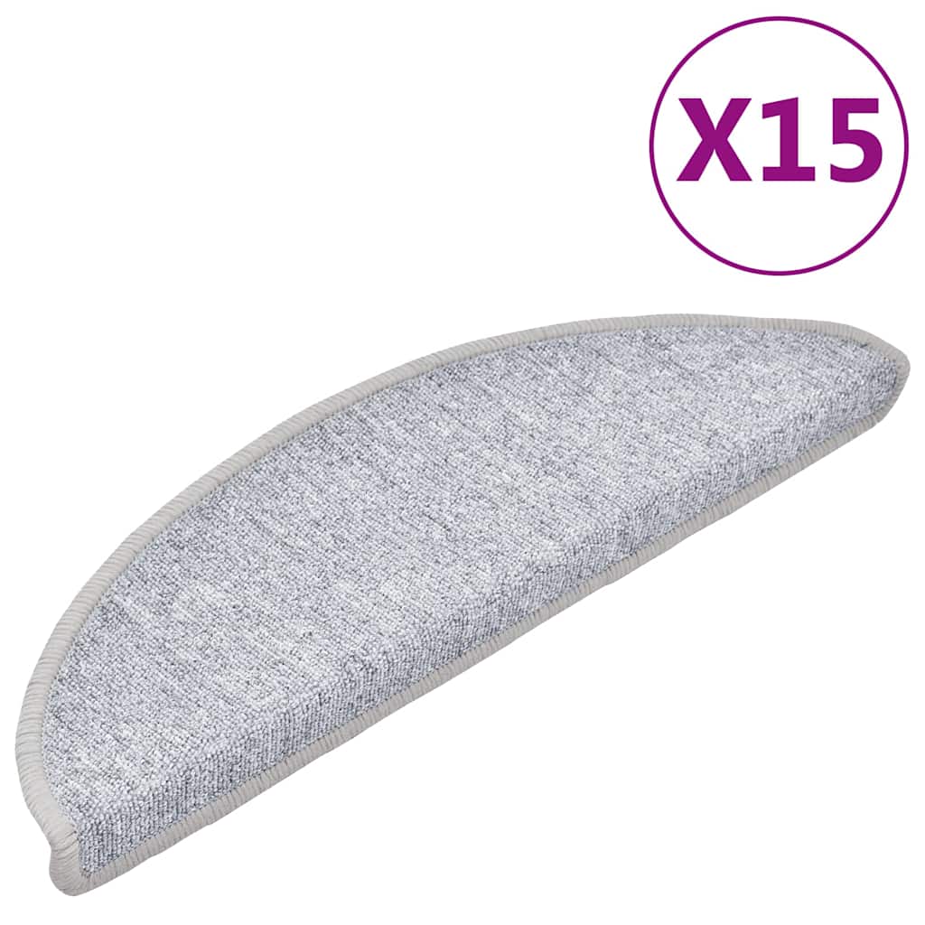Stufenmatten 15 Stk. 56x17x3 cm Hellgrau Halbrund