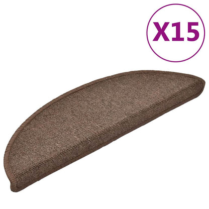 Stufenmatten 15 Stk. 56x17x3 cm Kaffeebraun Halbrund