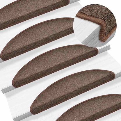 Stufenmatten 15 Stk. 56x17x3 cm Kaffeebraun Halbrund